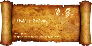 Mihály Zalán névjegykártya